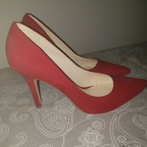 9west Jackpot red suede high heel pump size6.5
